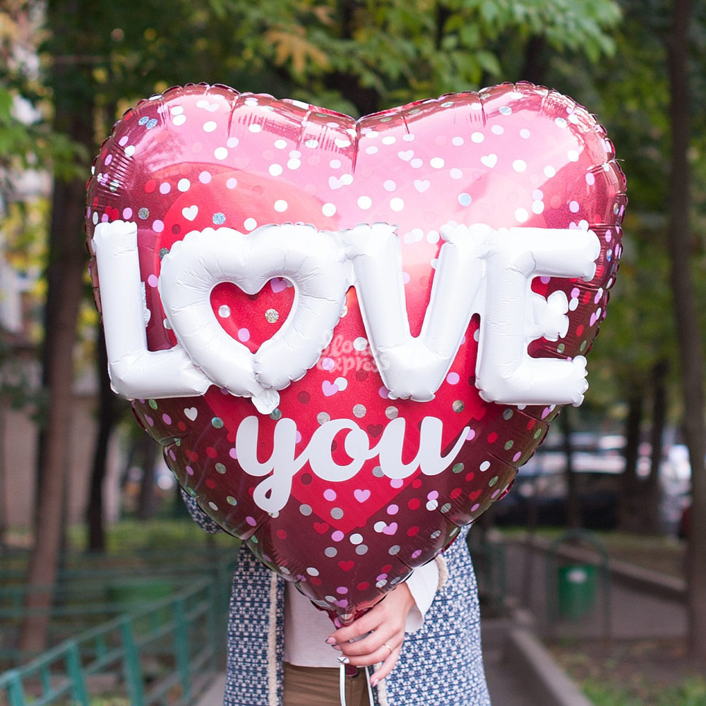 

Букет «Flora Express», Фольгированный шарик 3D «Love you»
